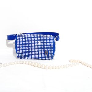Bag to bag τσάντα ώμου μπλε με στρας.