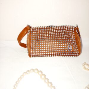 Bag to bag τσάντα ώμου κάμελ με στρας.