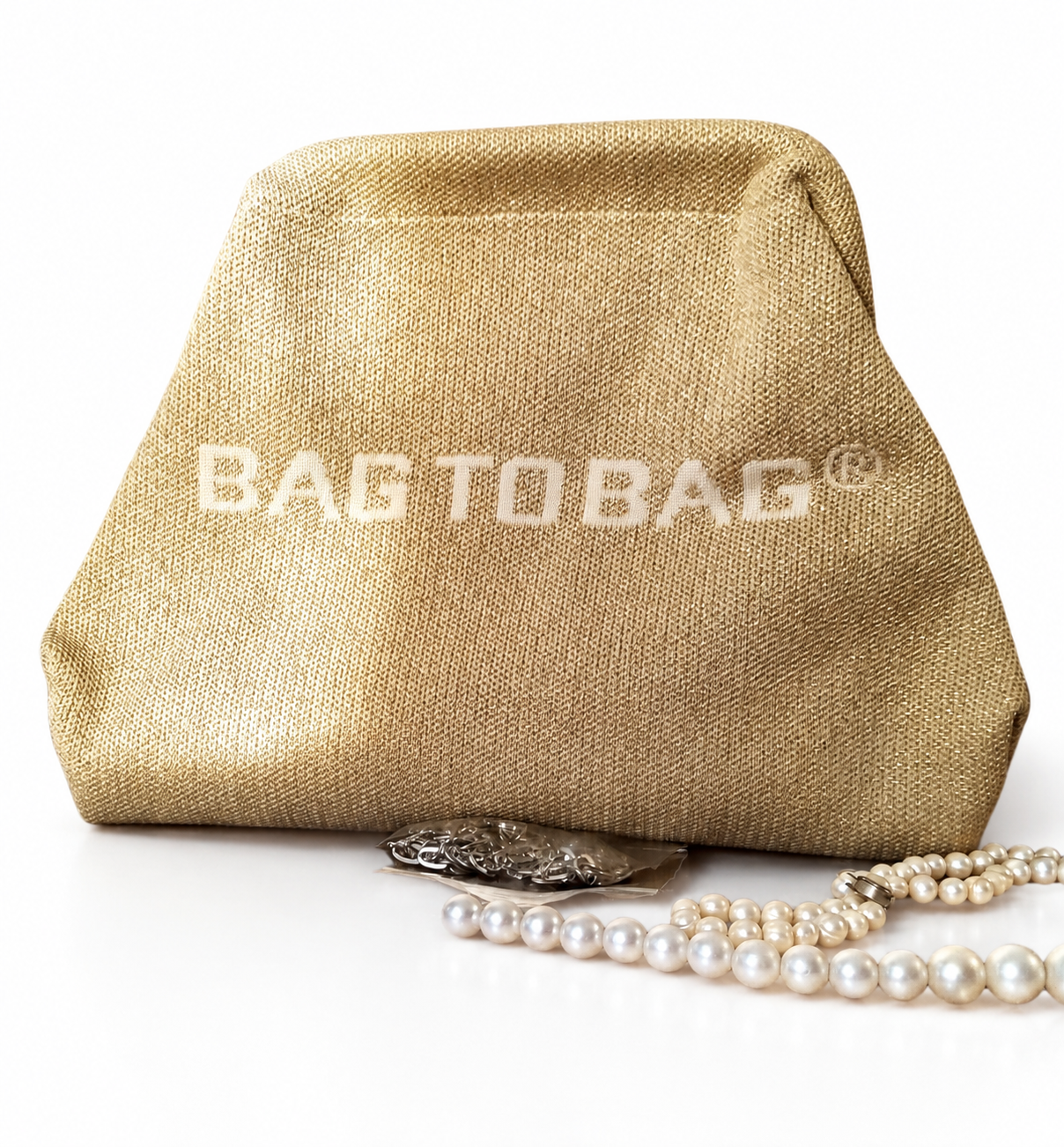 Bag to bag φάκελος / pouch bag με χρυσή λαμπερή πλέξη.
