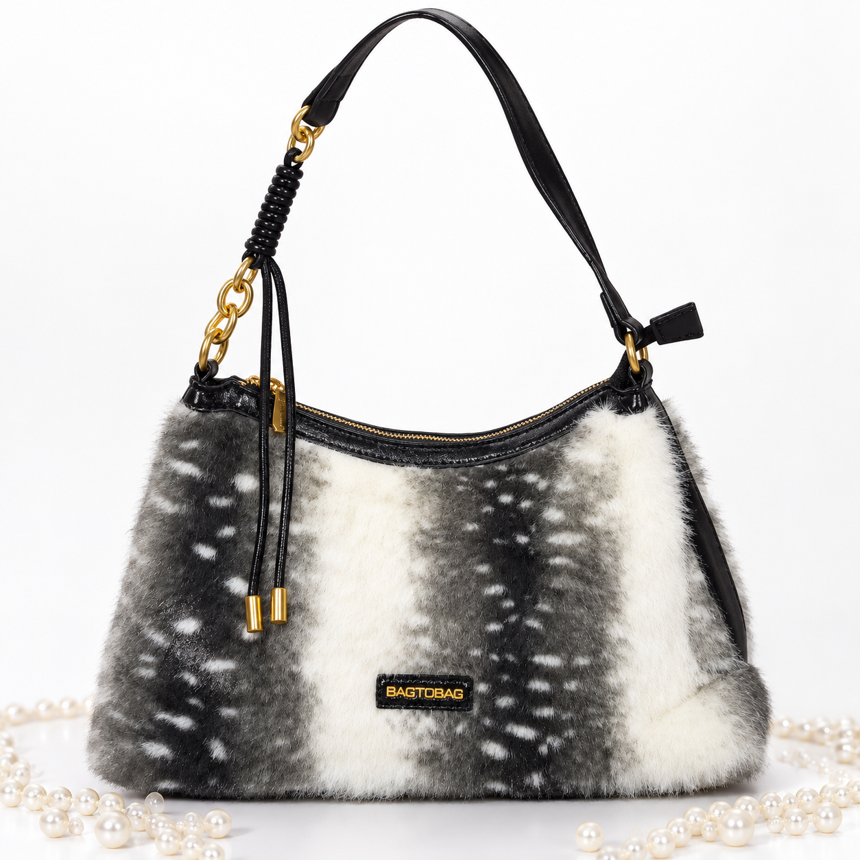 Bag to bag τσάντα ώμου & χειρός με γούνα.